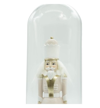 Schiaccianoci Natalizio in Poliresina con Campana di Vetro