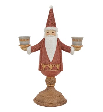 Candelabro Babbo Natale in Resina H.31,5 cm