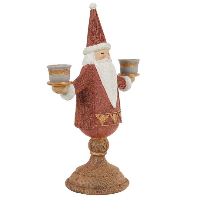 Candelabro Babbo Natale in Resina H.31,5 cm