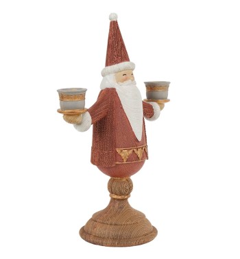 Candelabro Babbo Natale in Resina H.31,5 cm