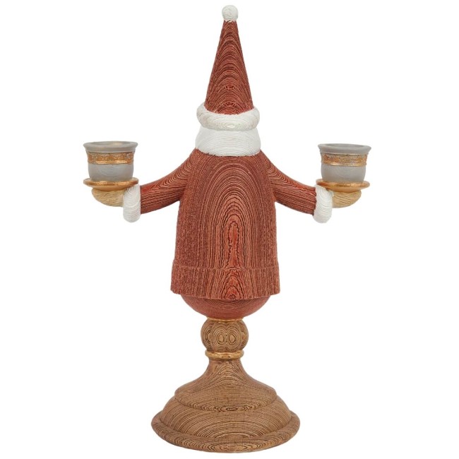 Candelabro Babbo Natale in Resina H.31,5 cm