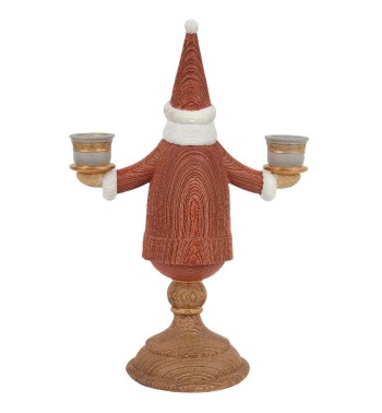 Candelabro Babbo Natale in Resina H.31,5 cm