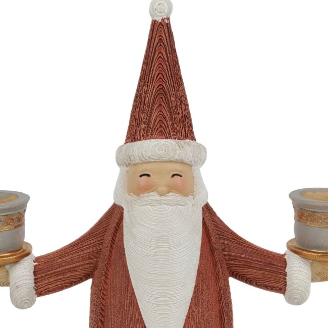 Candelabro Babbo Natale in Resina H.31,5 cm
