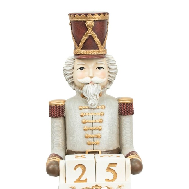 Schiaccianoci Natalizio con Calendario dell'Avvento H.31,5 cm