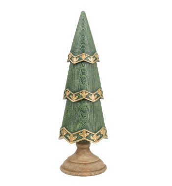 Alberello di Natale Verde e Oro in Poliresina H.31 cm