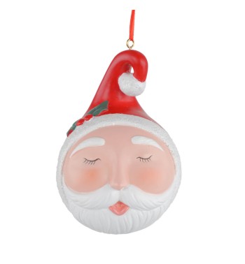 Babbo Natale da Appendere in Resina D.8 cm