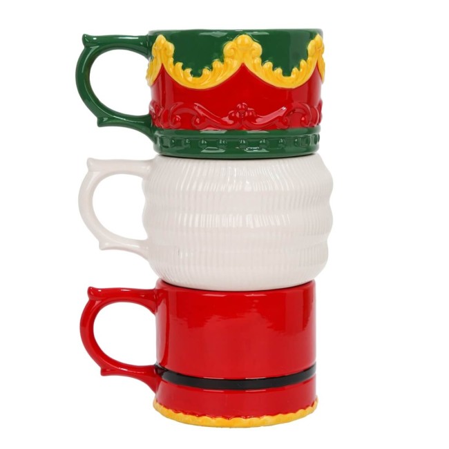 Set 3 Tazze Schiaccianoci di Natale in Ceramica H.8,7 cm