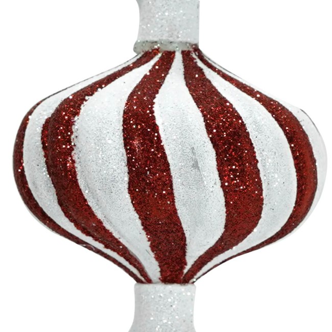 Caramella Natalizia da Appendere Bianca e Rossa H.16,5 cm