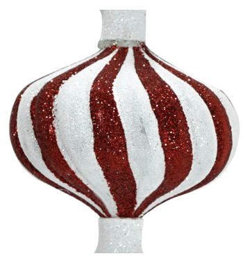 Caramella Natalizia da Appendere Bianca e Rossa H.16,5 cm