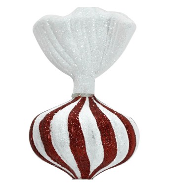 Caramella Natalizia da Appendere Bianca e Rossa H.16,5 cm