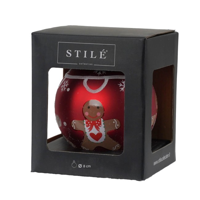 Palla Natalizia in Vetro con Omino Pan di Zenzero – 3 Misure