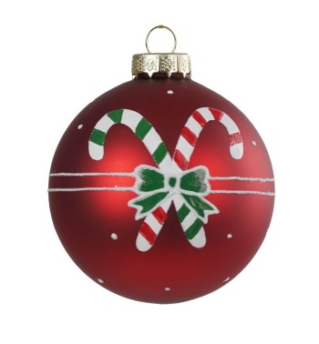 Palla di Natale in Vetro Decorata - 2 Misure