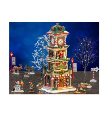The Village Square Clock Tower Set - Lemax 56673 The Village Square Clock Tower Set - Lemax 56673