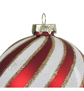 Pallina di Natale Decorata in Vetro 2 Misure