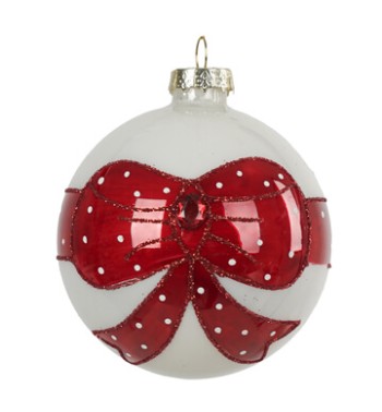 Pallina di Natale in Vetro con Fiocco 2 Misure