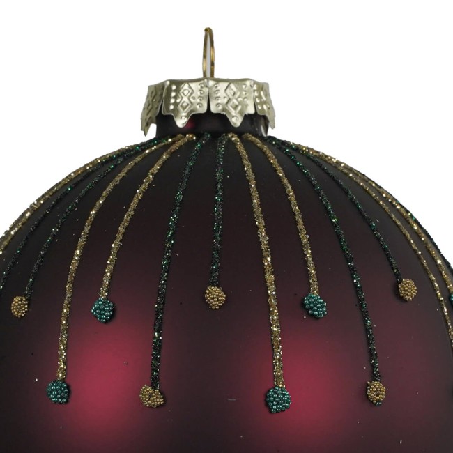 Pallina di Natale in Vetro Bordeaux 2 Misure