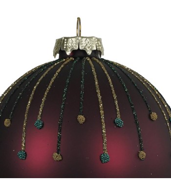Pallina di Natale in Vetro Bordeaux 2 Misure