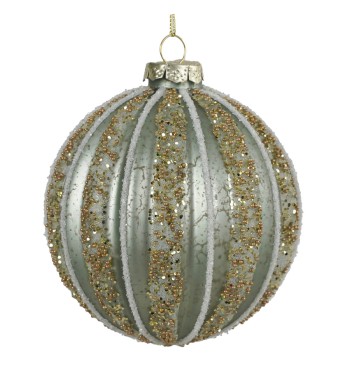 Pallina di Natale in Vetro con Righe 2 Misure