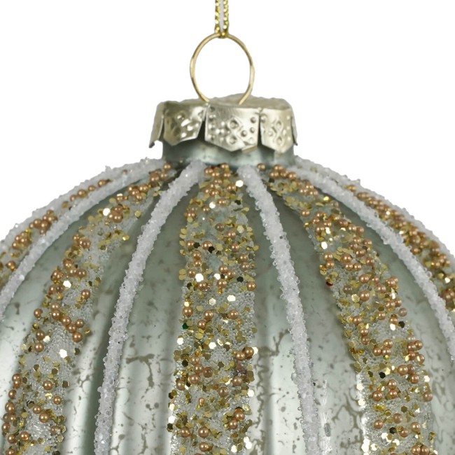 Pallina di Natale in Vetro con Righe 2 Misure