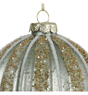 Pallina di Natale in Vetro con Righe 2 Misure