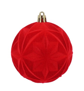 Palle di Natale in Plastica e Velluto D.8 cm Conf. da 6 Pz