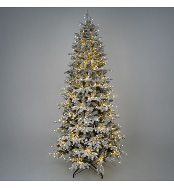 Albero di Natale Innevato Slim con Luci Led Incluse H.210 e 240 cm - Canada Slim Lux Albero di Natale Innevato Slim con Luci Led Incluse H.210 e 240 cm - Canada Slim Lux