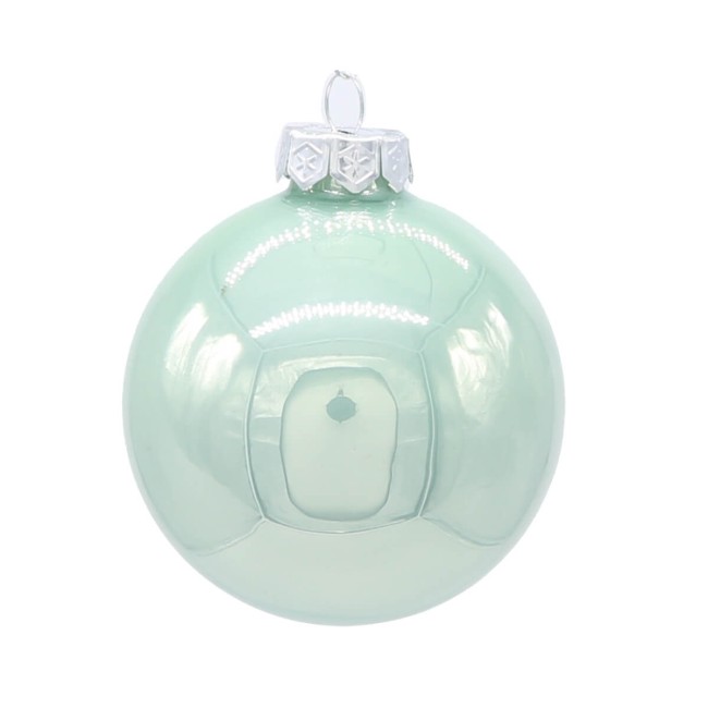 Palle di Natale in Vetro Perlato D.3 cm Conf. in Tubo da 45 Pz