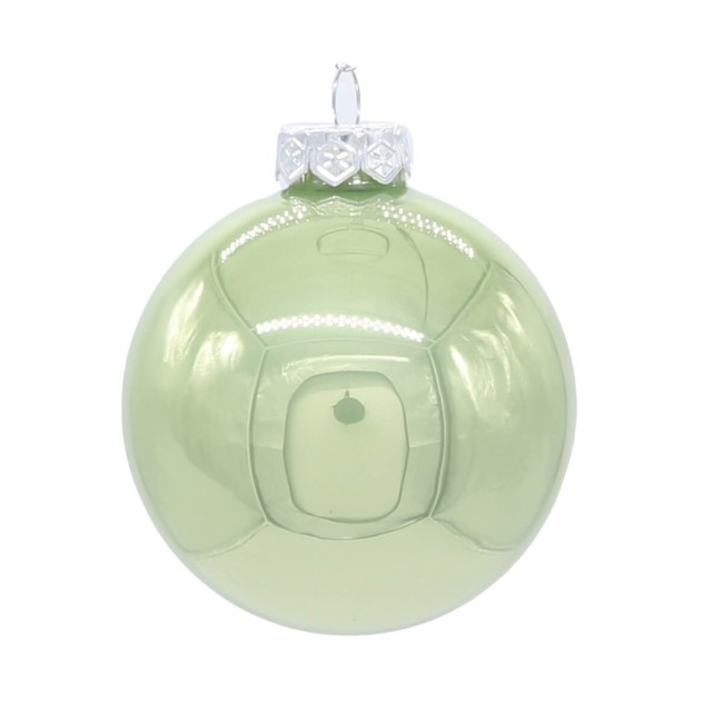 Palle di Natale in Vetro Perlato D.3 cm Conf. in Tubo da 45 Pz