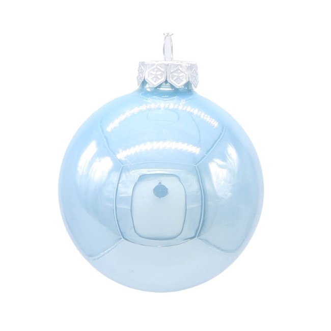 Palle di Natale in Vetro Perlato D.3 cm Conf. in Tubo da 45 Pz