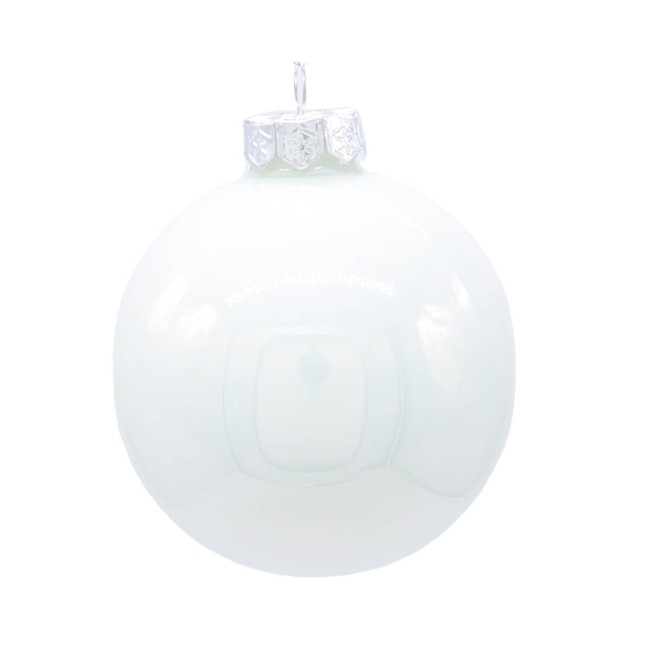 Palle di Natale in Vetro Perlato D.3 cm Conf. in Tubo da 45 Pz