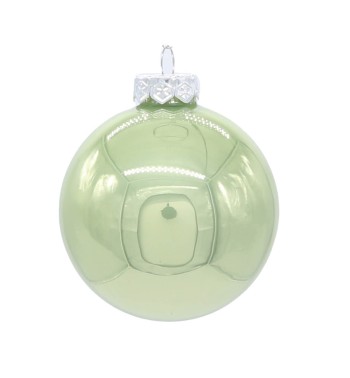 Palle di Natale in Vetro Perlate D.8 cm Conf. in Tubo da 16 Pz