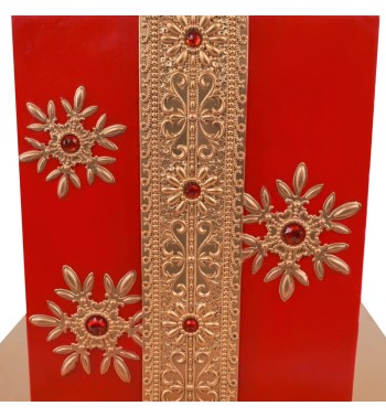 Base per Albero di Natale a Forma di Pacco Regalo in Resina H.61 cm