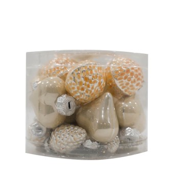 Decori Natalizi in Vetro Crema Perlato Conf. da 20 Pz Decori Natalizi in Vetro Crema Perlato Conf. da 20 Pz