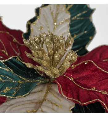 Fiore Poinsettia Natalizia in Velluto 60 cm