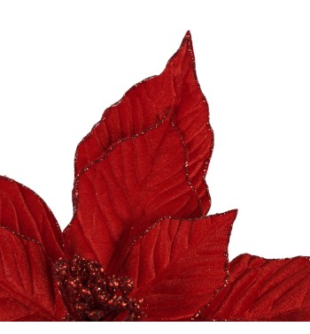 Poinsettia Natalizia in Velluto Rosso 60 cm