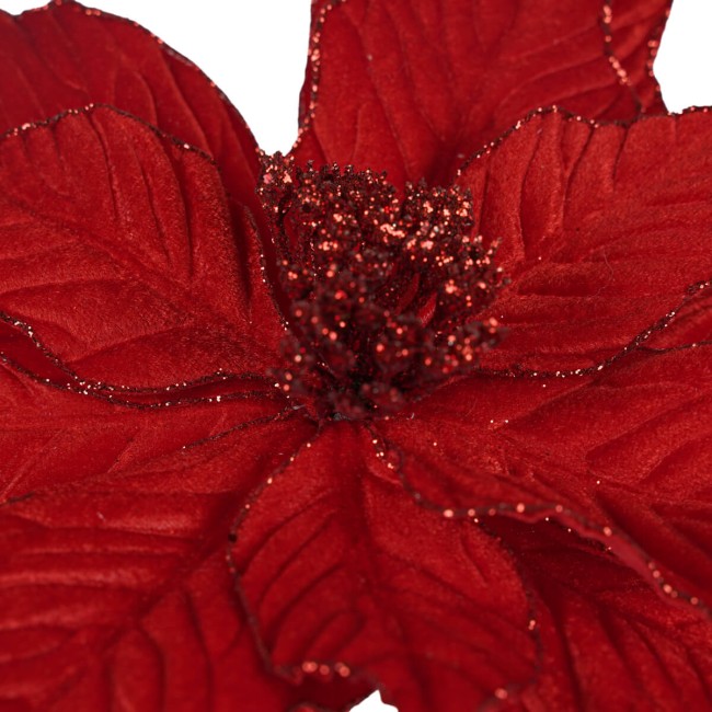 Poinsettia Natalizia in Velluto Rosso 60 cm