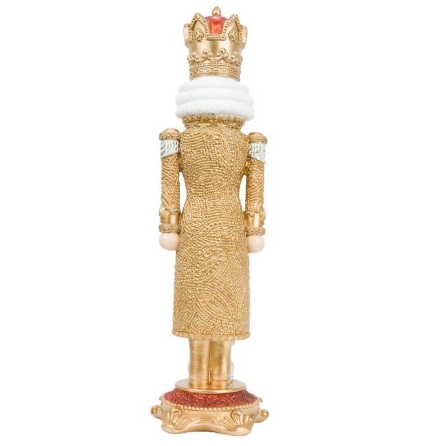 Schiaccianoci Natalizio Oro e Bordeaux con Corona H.46 cm