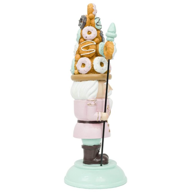 Schiaccianoci Natalizio con Cappello di Ciambelle H.33,5 cm