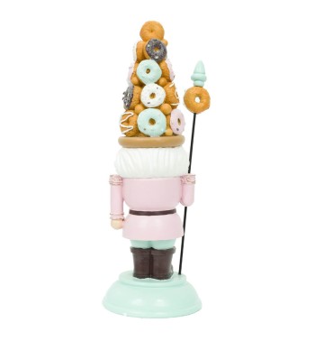 Schiaccianoci Natalizio con Cappello di Ciambelle H.33,5 cm