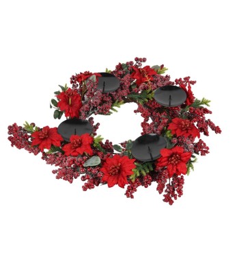 Ghirlanda Porta Candele di Natale D.60 cm Ghirlanda Porta Candele di Natale D.60 cm