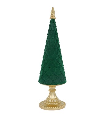Alberello di Natale in Resina e Velluto Verde H.42 cm