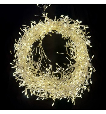Catena Luminosa Cluster con 1500 Led Bianco Caldo