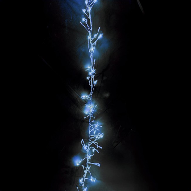 Catena Luminosa Cluster 1500 Led Bianco Freddo Cavo Silver