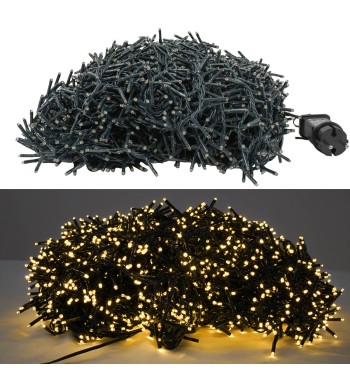 Catena Luminosa 3000 Microled Bianco Naturale Cavo Verde 60 metri