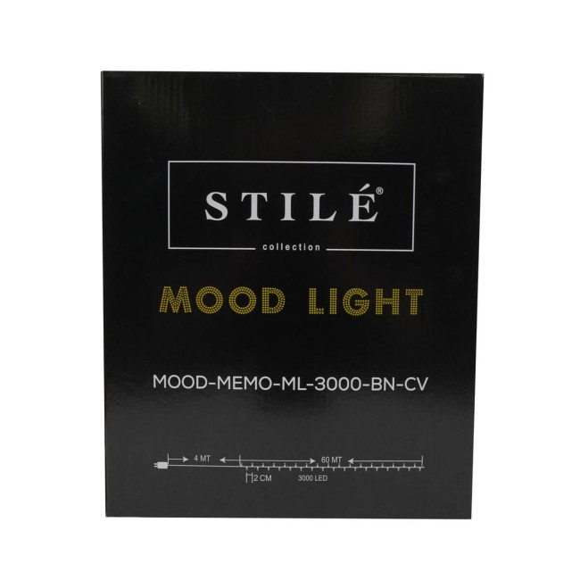 Catena Luminosa 3000 Microled Bianco Naturale Cavo Verde 60 metri