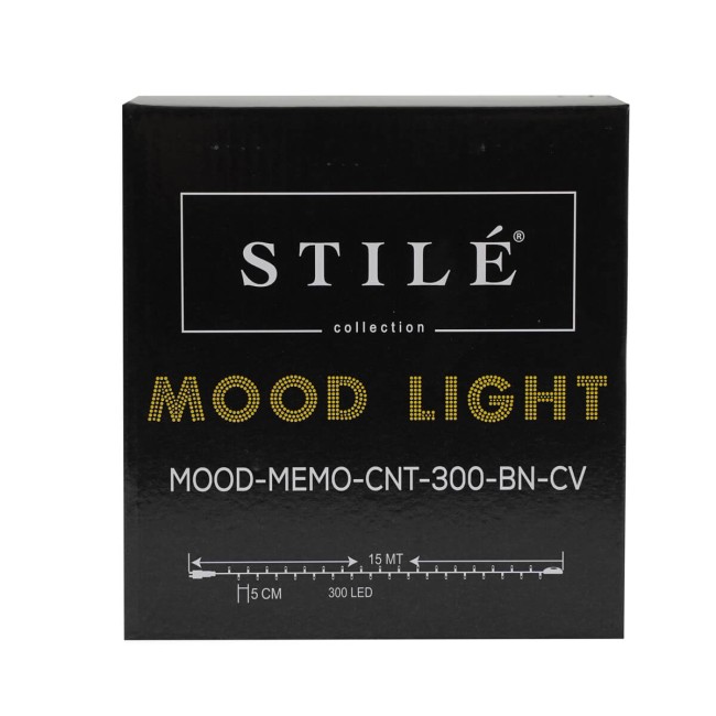 Catena Luminosa 15 m con 300 LED Bianco Naturale – Cavo Verde