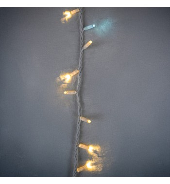 Catena Luminosa Professionale 135 Led Bianco Naturale + 15 Flash| Cavo Bianco 10 Metri Connettibile| Uso Esterno IP67