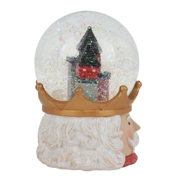 Carillon Schiaccianoci Natalizio con Globo in Vetro H.14 cm