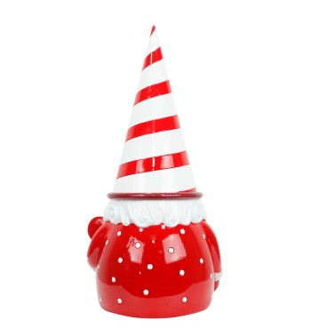 Gnomo Natalizio con Leccalecca in Resina H.41,5 cm