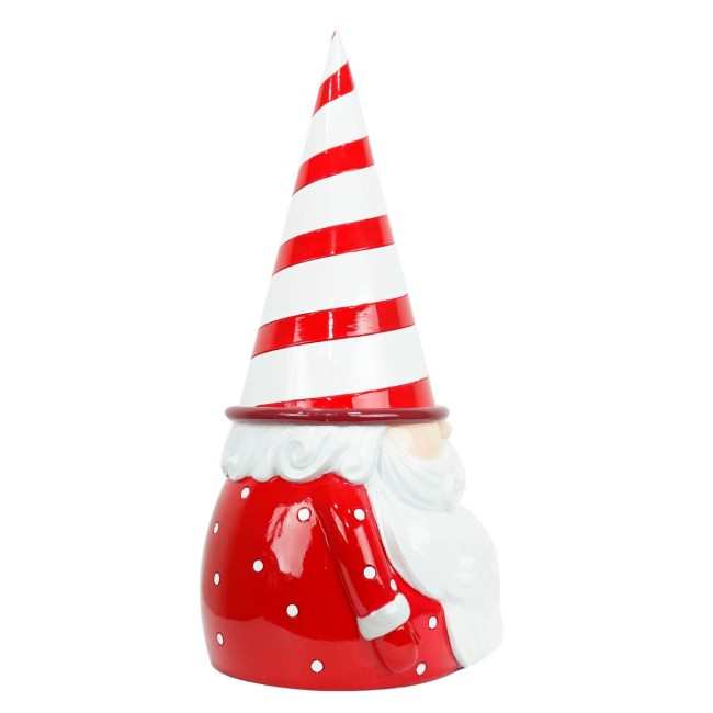 Gnomo Natalizio con Leccalecca in Resina H.41,5 cm